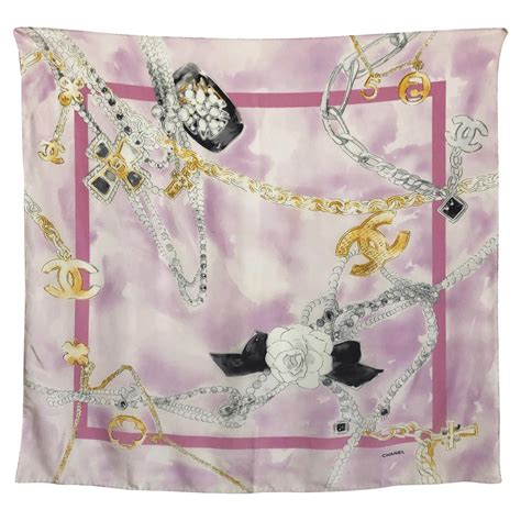 chanel scarves silk|chanel silk scarves floral jewels.